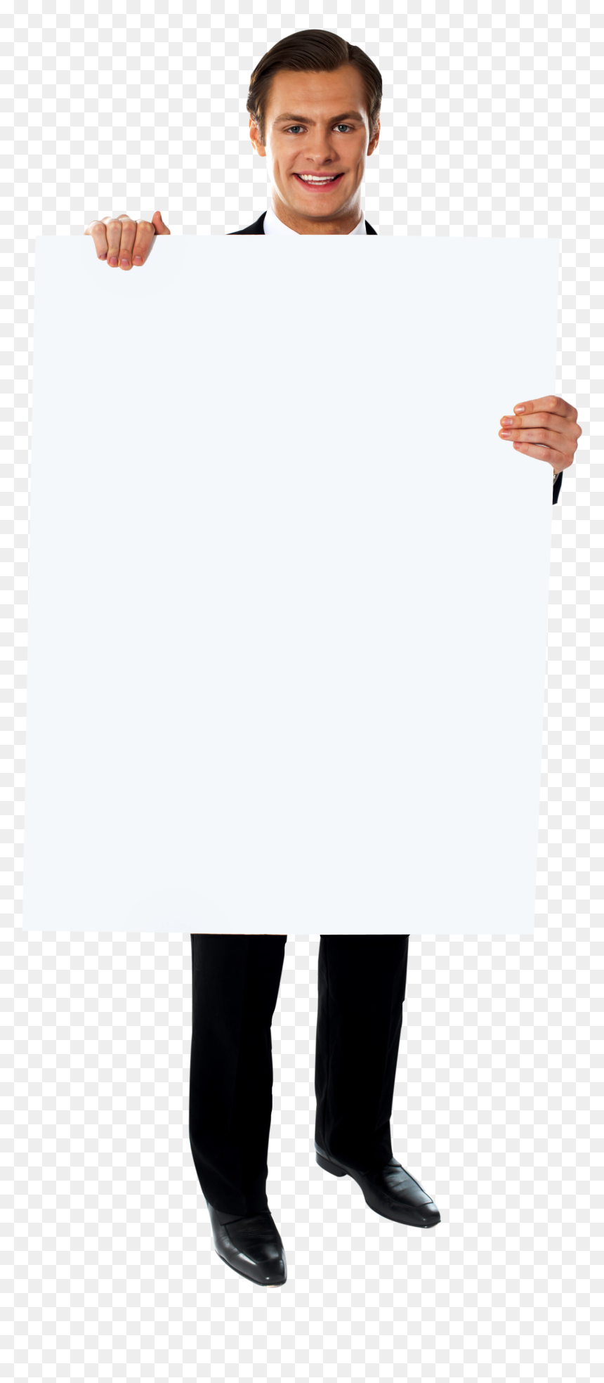 Men Holding Banner Png Image - Standing, Transparent Png - png white banner