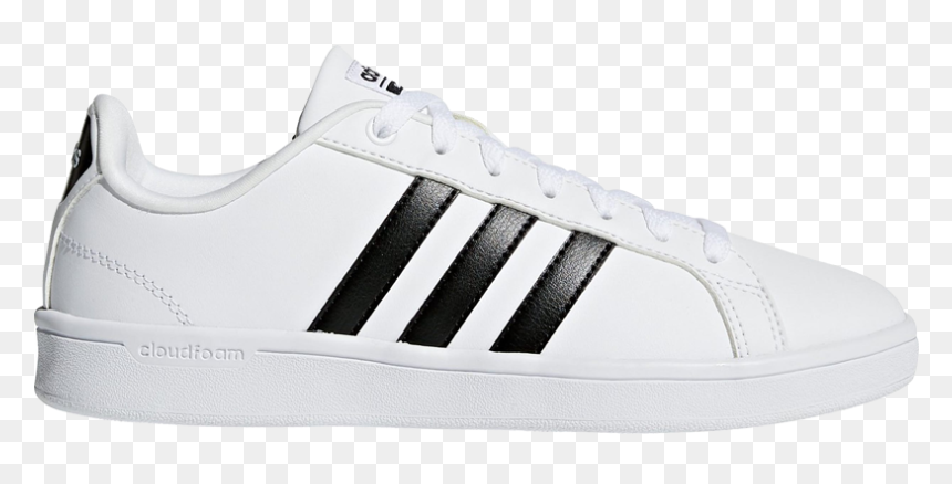 Adidas Women"s Cloudfoam Advantage White/black - Womens Cloudfoam Adidas Png, Transparent Png - adidas.png