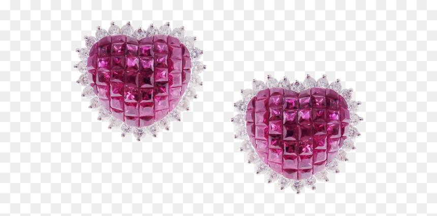 Earrings, HD Png Download - ruby heart png
