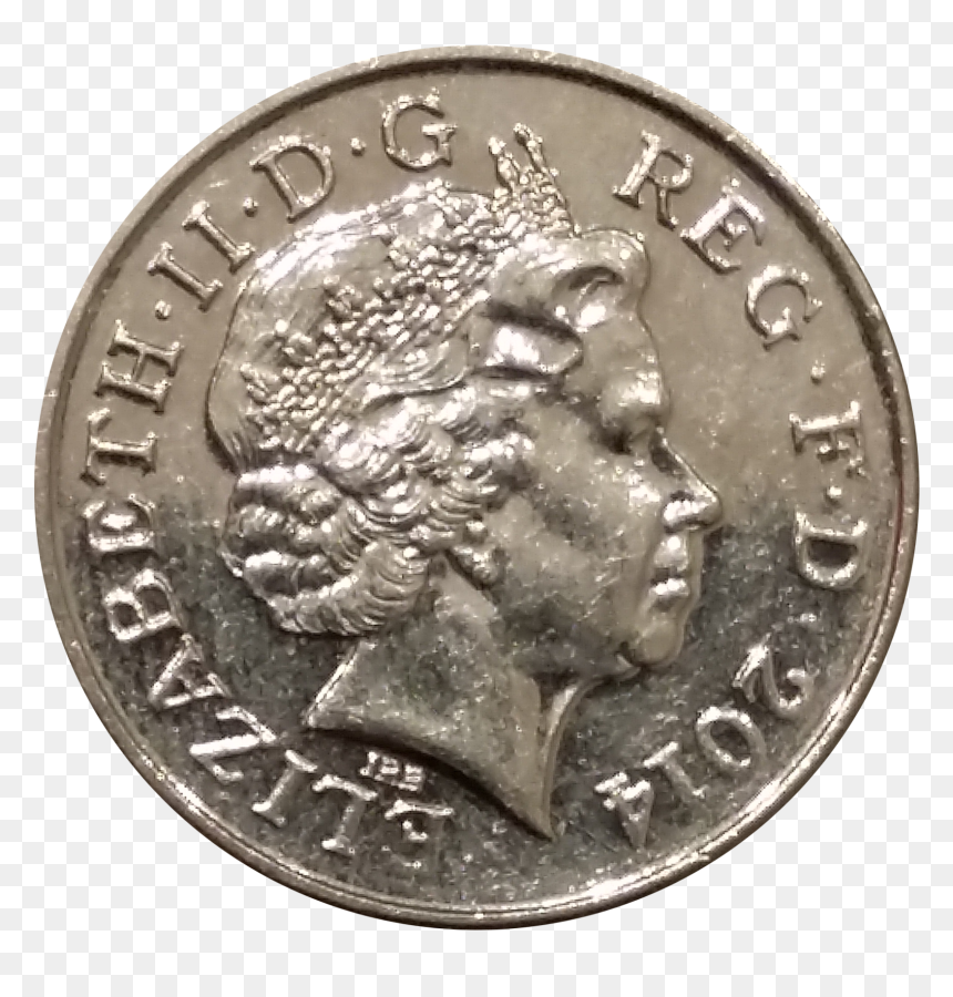 Fichier - 10 Pence - 2014 - Avers - Piece Elizabeth 2 2014 Prix, HD Png Download - pence png