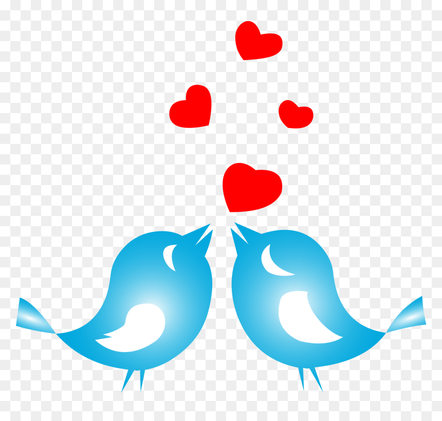 Love Birds With Hearts, HD Png Download - hearts png