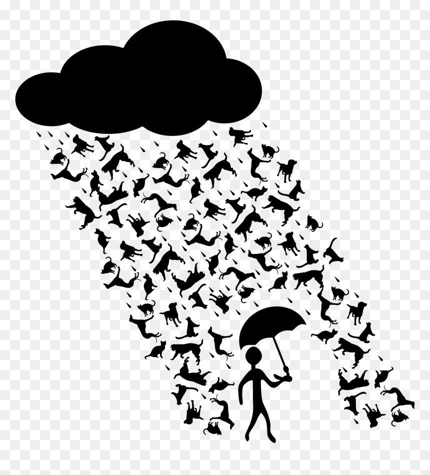 Raining Cats And Dogs Clipart, HD Png Download - rain png