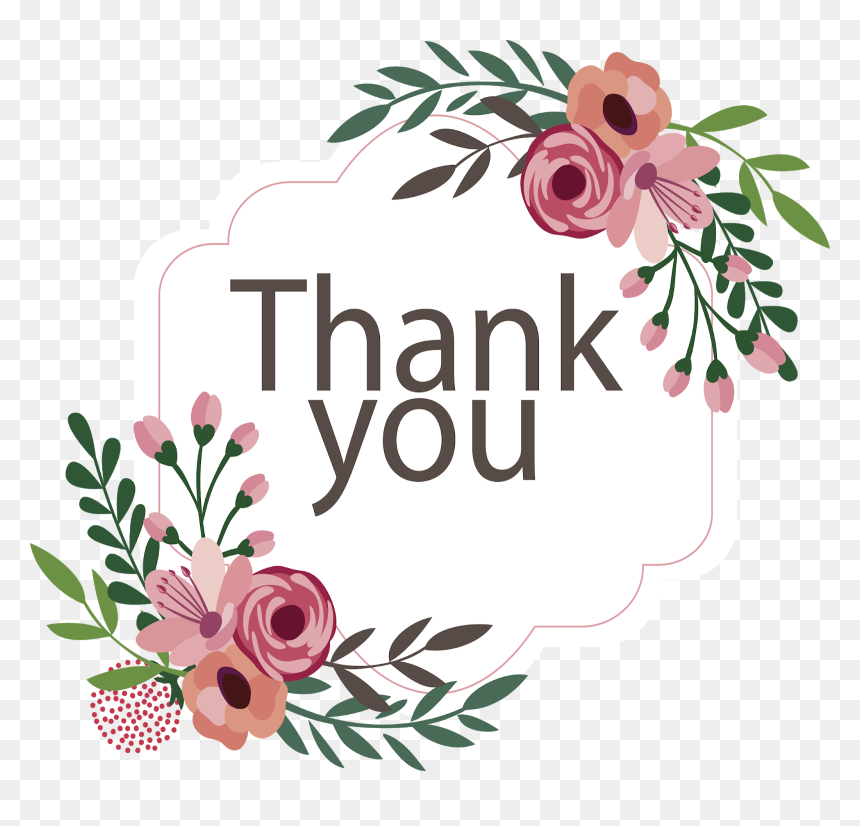 Decorative Floral Border Png, Transparent Png - thank you png
