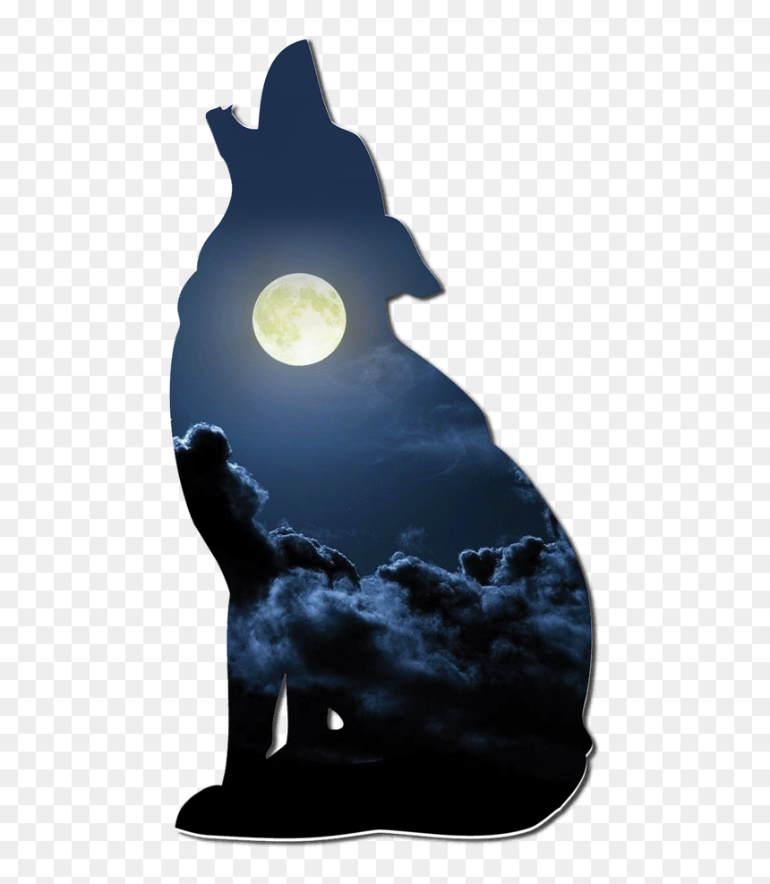 Moon In Purple Sky, HD Png Download - wolf png
