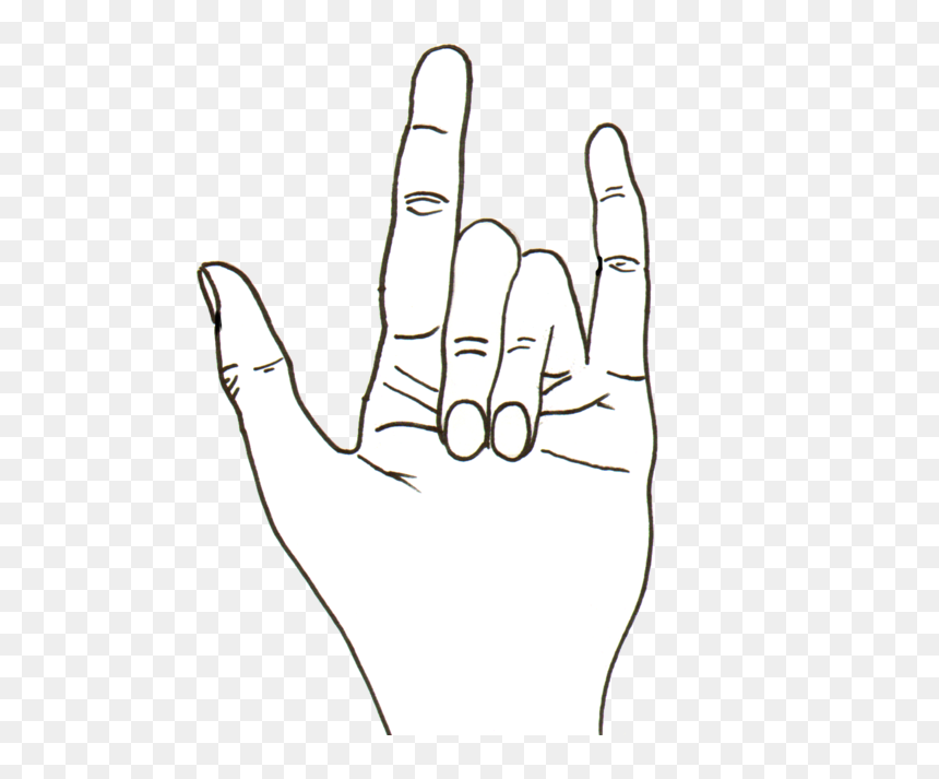 Contour Drawings Of Hands, HD Png Download - rock png