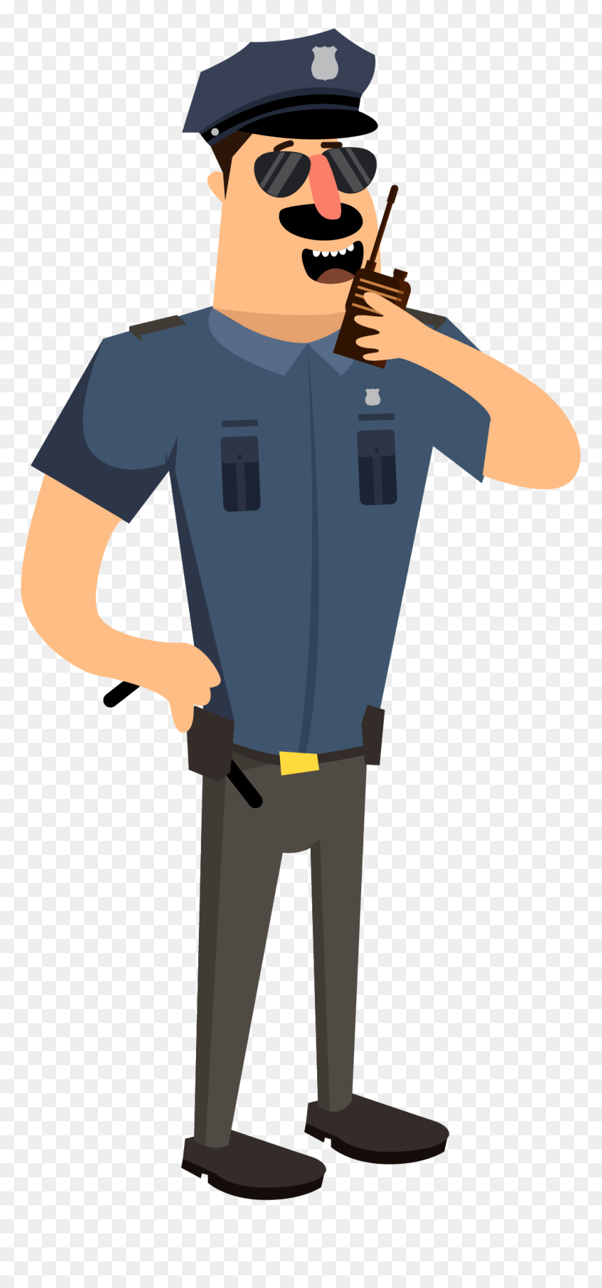Police Illustration Png, Transparent Png - walkie talkie png