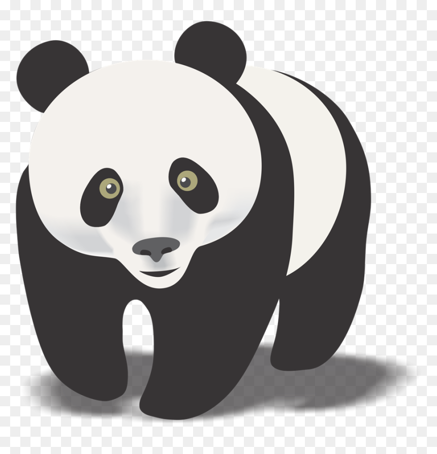 Panda Clipart Black And White, HD Png Download - pandas png