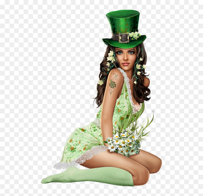 Model 3d Girl Png , Png Download - St Patrick's Girl Transparent, Png Download - femme png