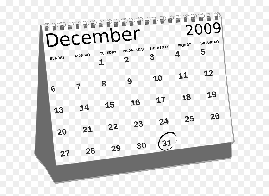 Calendar Clipart Black And White, HD Png Download - kalender 2017 png