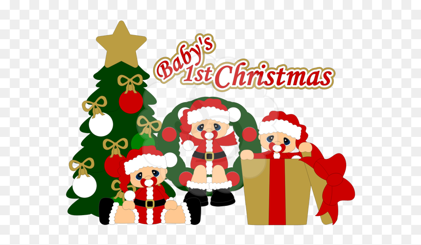 Free Christmas Clipart For Baby, HD Png Download - baby's first christmas png