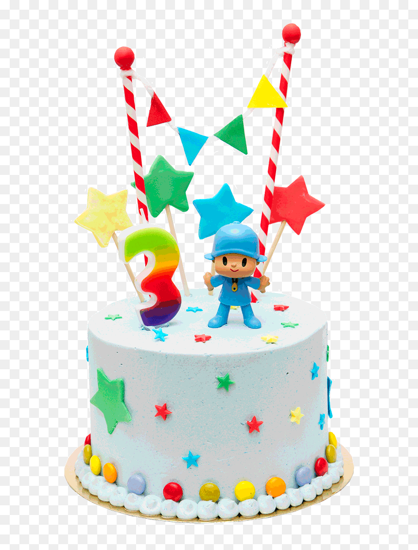 Tarta Infantil Temática Pocoyo - Birthday Cake, HD Png Download - pocoyo fiesta png