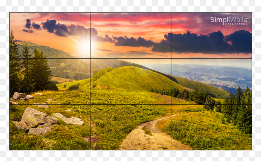 Sharp - Rainbow In Hillside, HD Png Download - video wall png