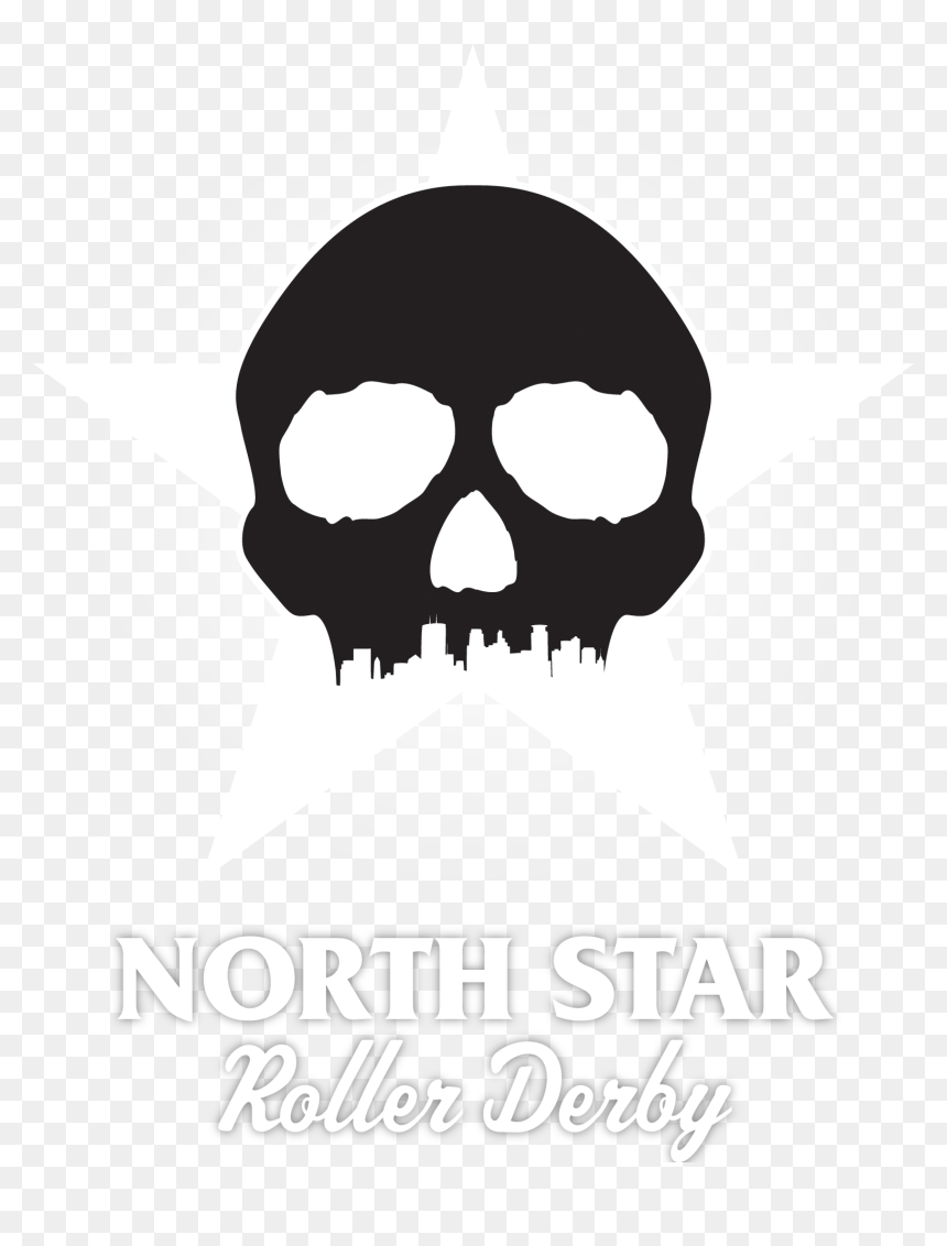North Star Roller Derby , Png Download - Skull, Transparent Png - roller derby png