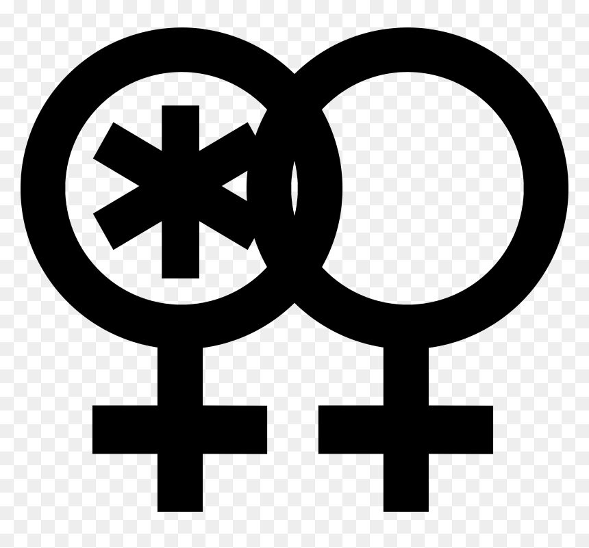 Nonbinary Woman Symbol Interlocked With A Venus Symbol - Bisexual Clipart, HD Png Download - venus symbol png