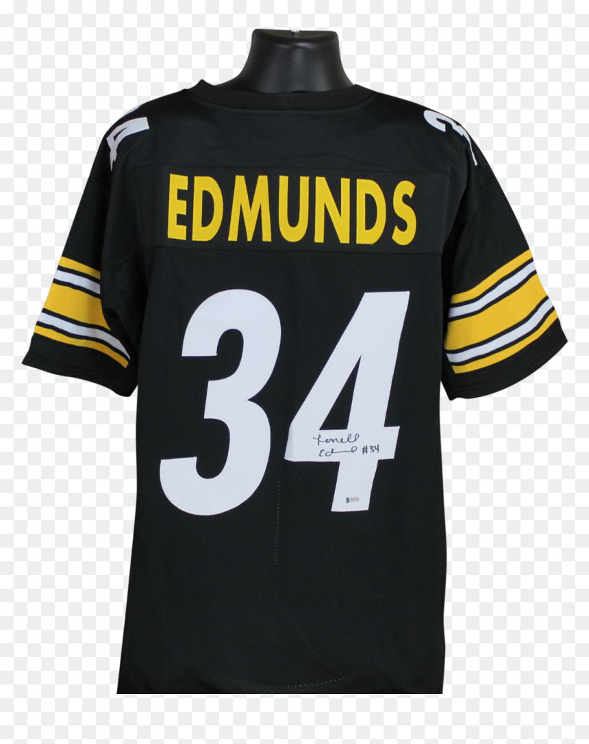 Terrell Edmunds Autographed Pittsburgh Steelers Black - Sports Jersey, HD Png Download - terrell suggs png