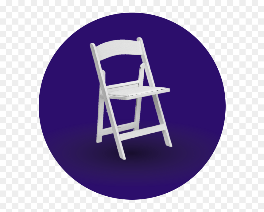 White Resin Folding With White Padded Seat, HD Png Download - chair rentals png