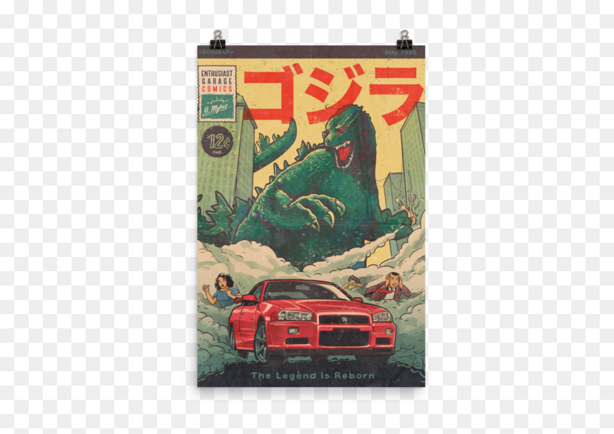 Nissan Gtr Godzilla Shirt, HD Png Download - godzilla 1998 png