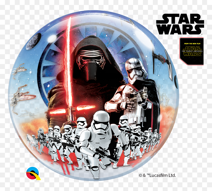 Star Wars Force Awakens Back Bubble New - Bubble Star Wars Balloons, HD Png Download - star wars force awakens png