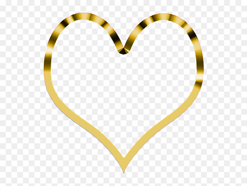 Transparent Background Gold Heart Png, Png Download - moldura dourada png