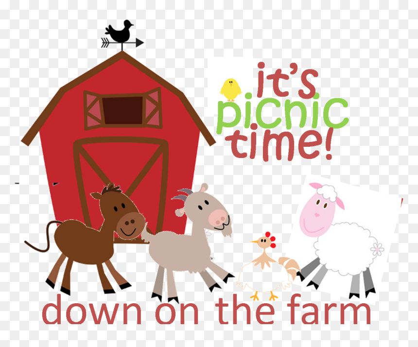 Cartoon Farm Animals, HD Png Download - family picnic png