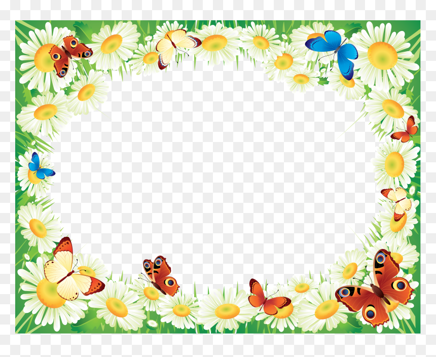 Floral Frame Png - Рамка Для Фото Бабочки, Transparent Png - nature frame png