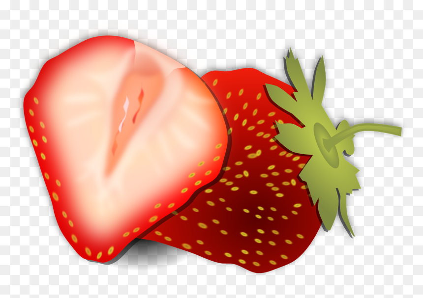 Strawberry Clipart In Half, HD Png Download - strawberry slice png