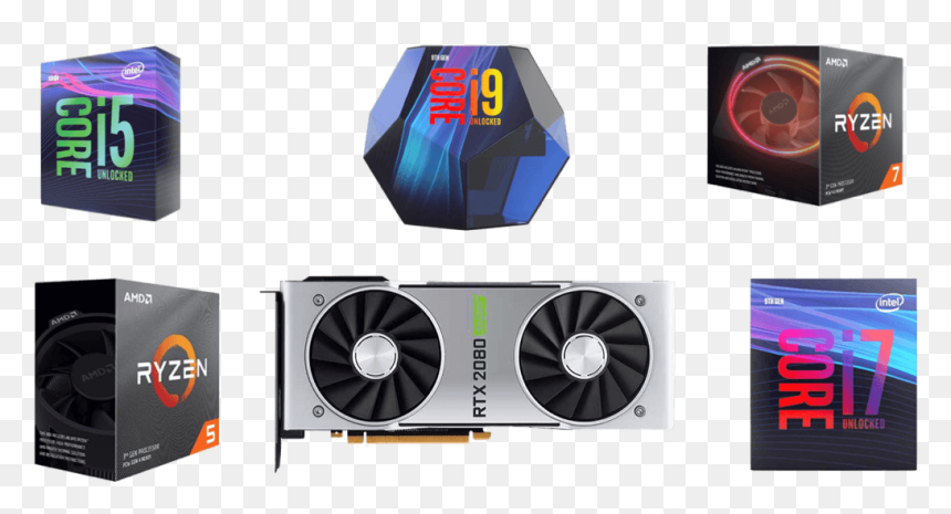 Best Cpus For Rtx 2080 Super - Rtx 2080 Super Founders, HD Png Download - intel cpu png
