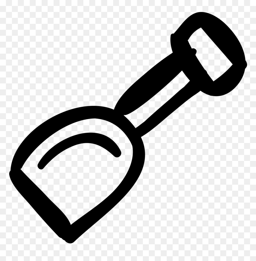 Shovel Hand Drawn Beach Toy - Icon, HD Png Download - shovel icon png