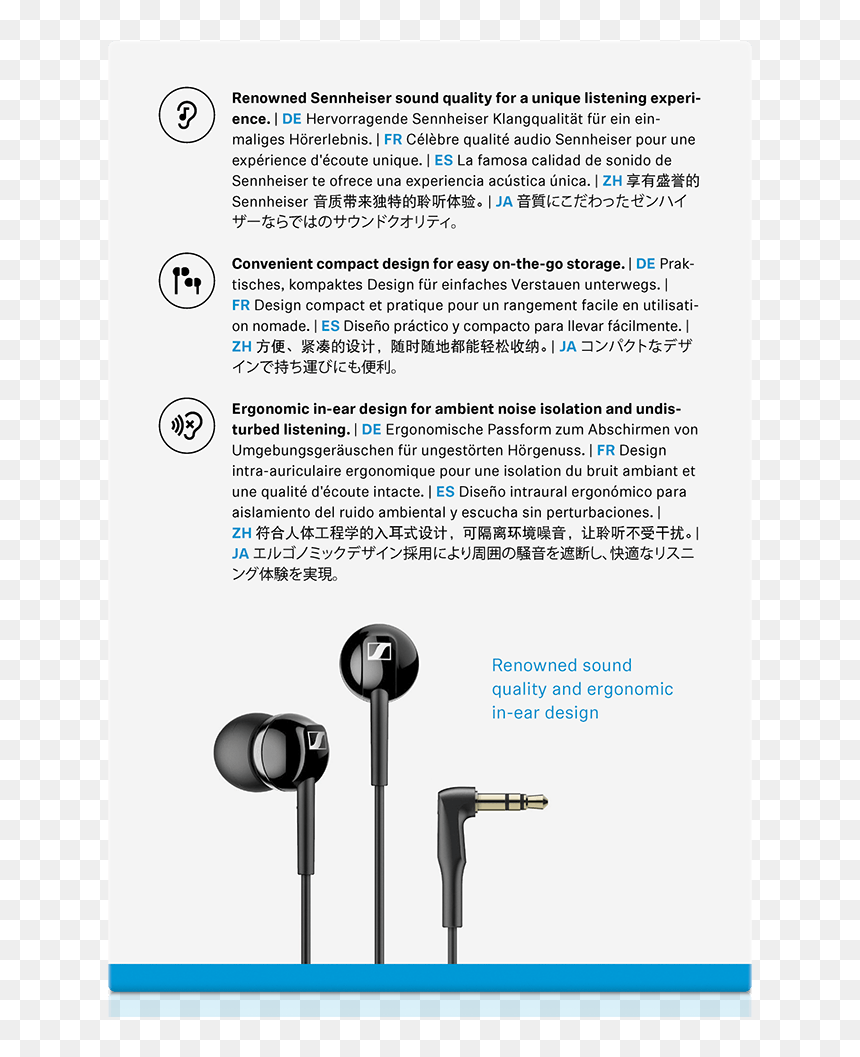 Sennheiser Cx 100 Black Earphones - Sennheiser Cx 100 Earphones, HD Png Download - sennheiser logo png