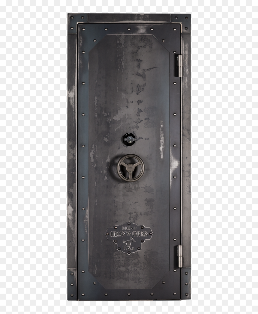Rhino Ironworks Vault Door Closed - Rhino Steel Door, HD Png Download - closed door png