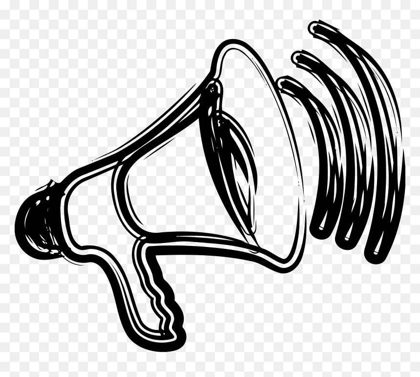 Sketched Megaphone - Megaphon Clipart, HD Png Download - mega phone png