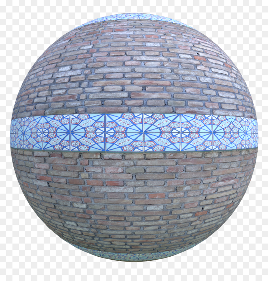 Seamless Brick Wall With Blue Ceramic - Cobblestone, HD Png Download - seamless brick texture png