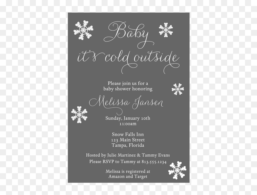 Winter Baby Sprinkle Invites, HD Png Download - baby it's cold outside png
