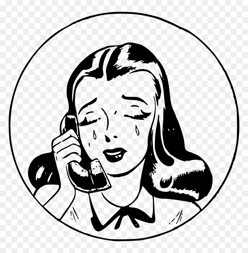 Sad Girl On Phone - Funny Office Meeting Cartoons, HD Png Download - girl on phone png