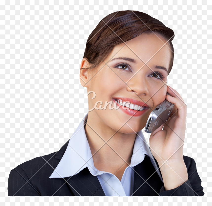 Businesswoman Talking On The Phone Isolated Photos - Girl, HD Png Download - girl on phone png