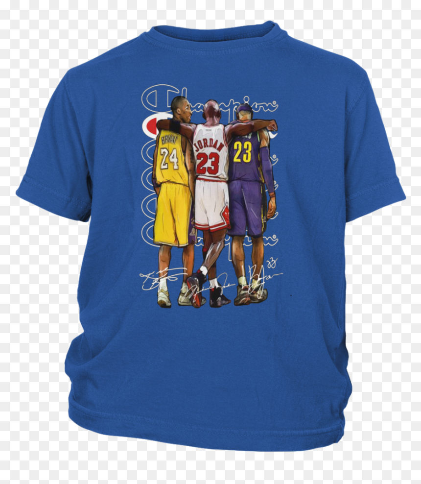 Nba Legends Lebron James - Kobe Jordan Lebron Shirt, HD Png Download - kobe bryant dunk png