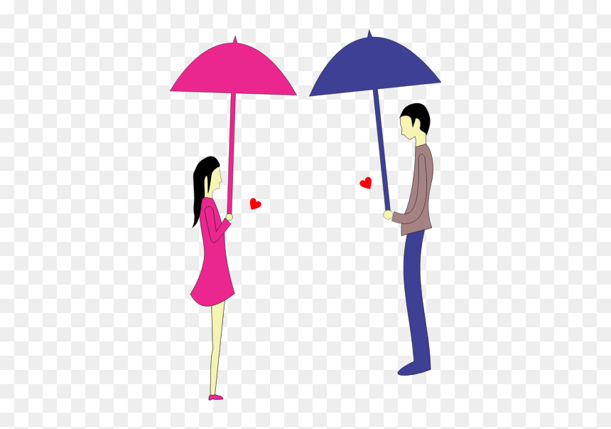 Man And Woman With Umbrellas, HD Png Download - woman stick figure png