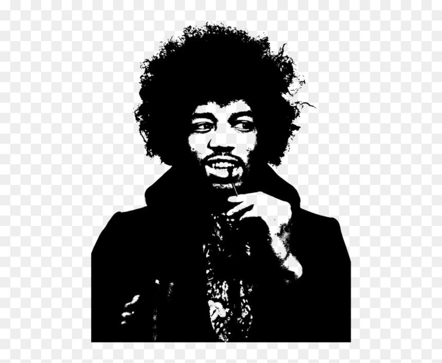 Jimi Hendrix Black And White Drawing Bear - Black And White Jimi Hendrix, HD Png Download - jimi hendrix logo png