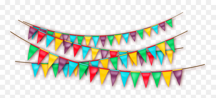 Bunting Vector Watercolour - Transparent Image Flags Fireworks, HD Png Download - png bunting