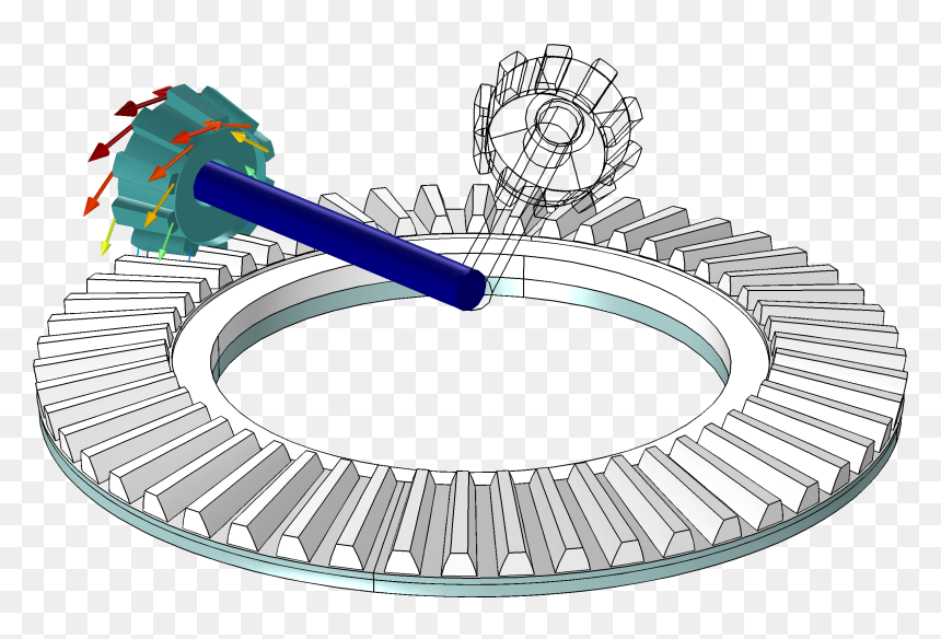 O Movimento De Uma Engrenagem Cônica Quando Uma Rotação - Cremallera Circular Y Piñon Conico, HD Png Download - engrenagem png