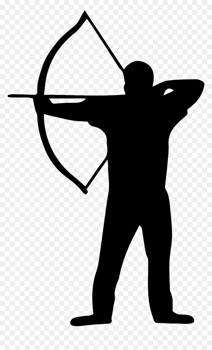 Archers De Brocéliande Archery Silhouette Bowyer Clip, HD Png Download - archer silhouette png