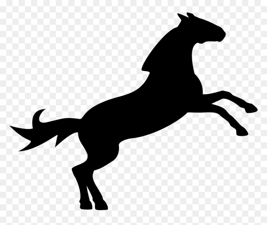 Donkey,pony,livestock - Jumping Horse Cartoon Silhouette, HD Png Download - donkey silhouette png