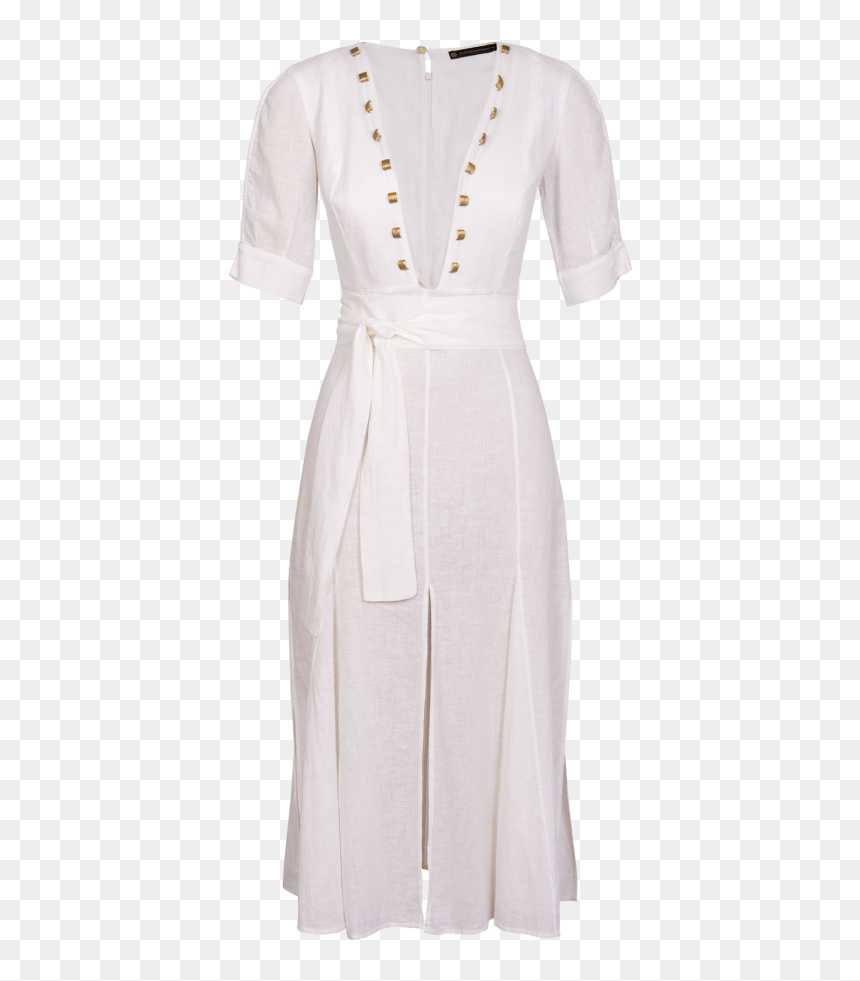 Off White Miss Long Dress - Satin Nattøj Hvid, HD Png Download - miss monochrome png