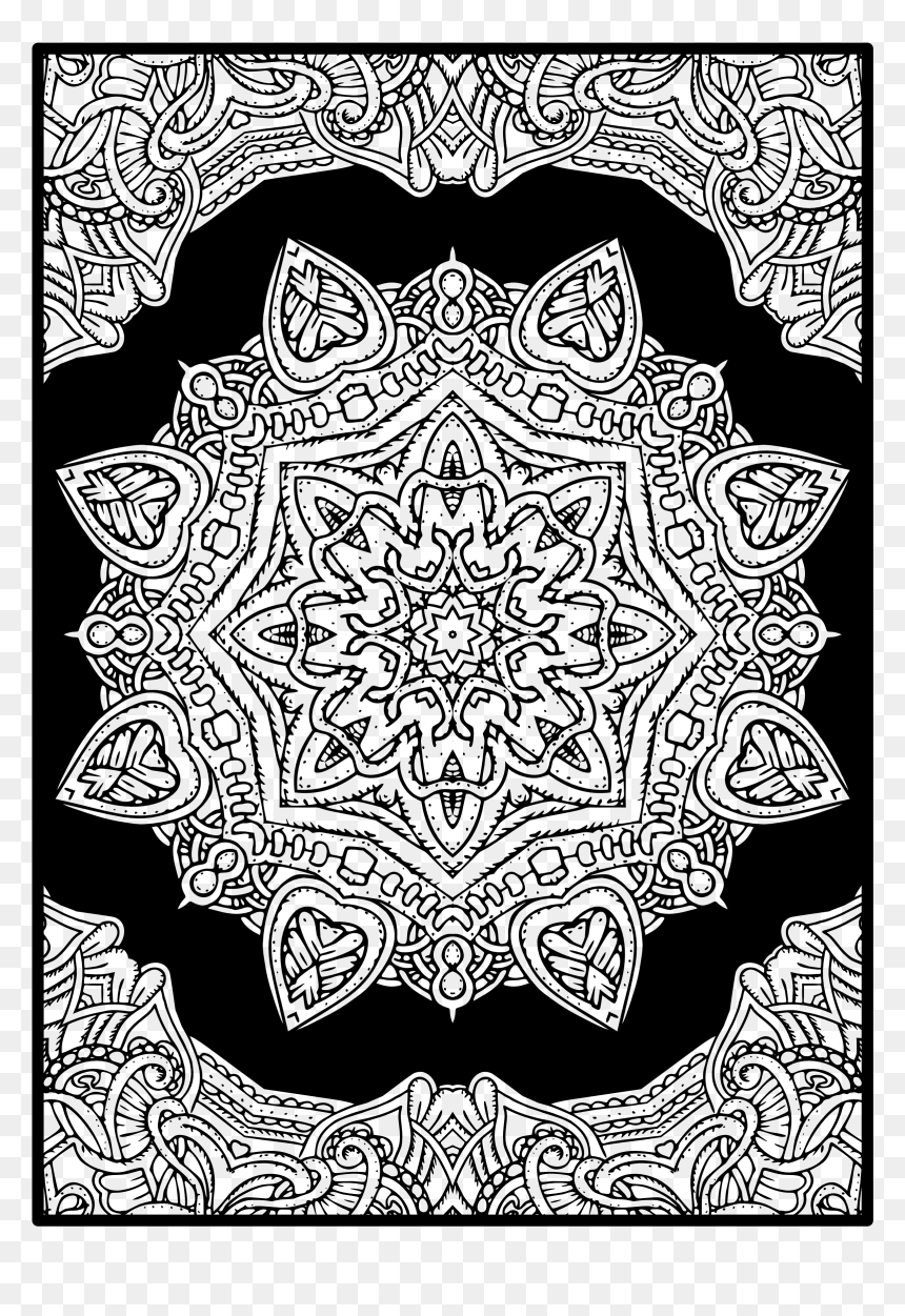 Coloring Mandalas, HD Png Download - black mandala png