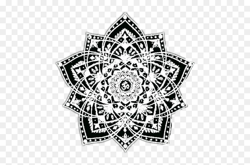 #white #black #mandala #design#freetoedit - Emblem, HD Png Download - black mandala png