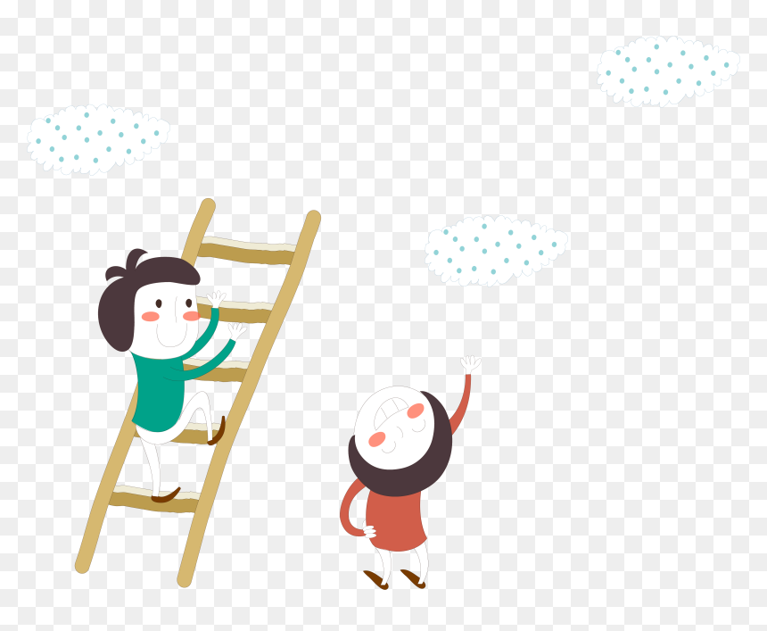 Ladder Clipart To Climb - 爬 卡通, HD Png Download - climbing stairs png