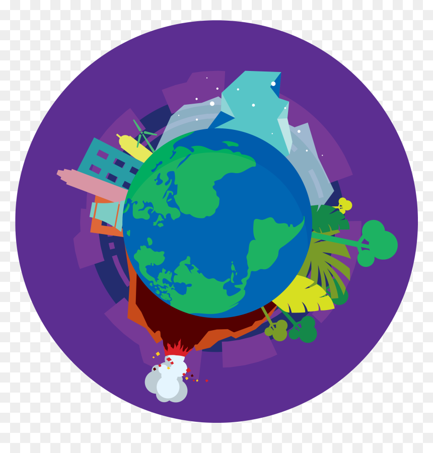 Earth, HD Png Download - purple globe png