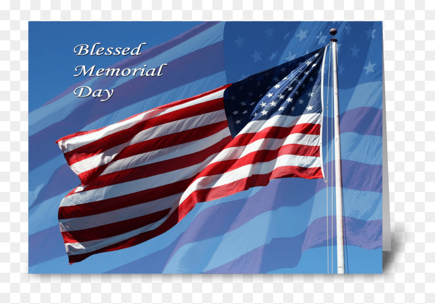 Blessed Memorial Day Greeting Card - واشنطن علم, HD Png Download - memorial day flag png
