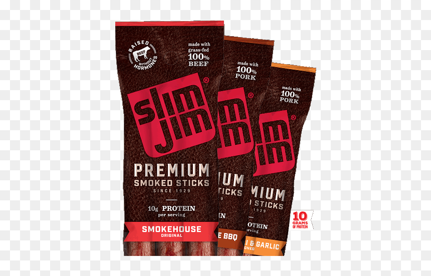 Premium Smoked Sticks - Slim Jim Prem Stk Memphis Bbq, HD Png Download - slim jim png