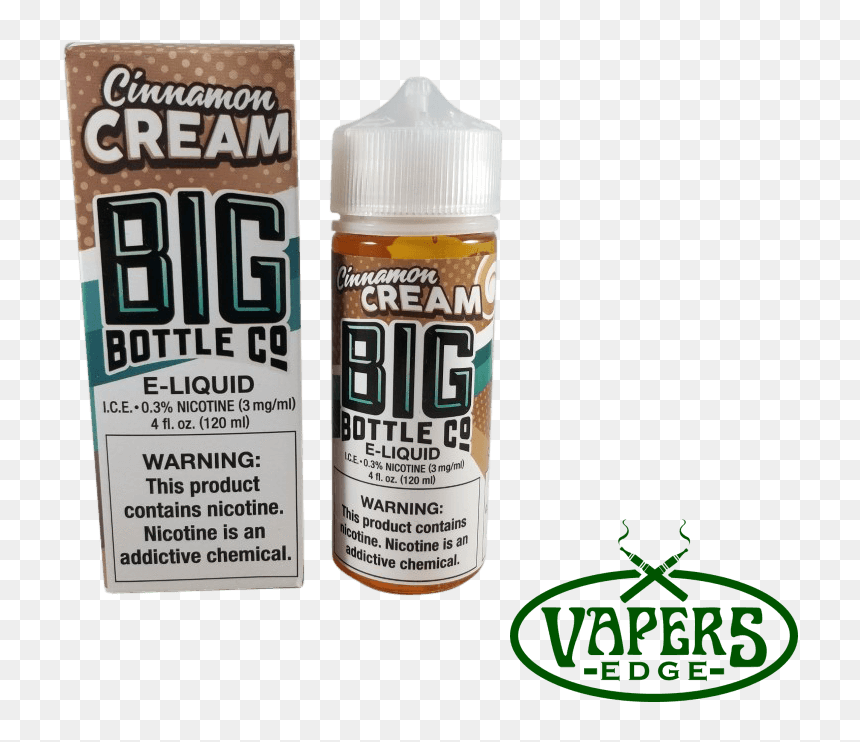 Cinnamon Cream By Big Bottle Co Eliquid - Bottle, HD Png Download - cinnamon bottle png